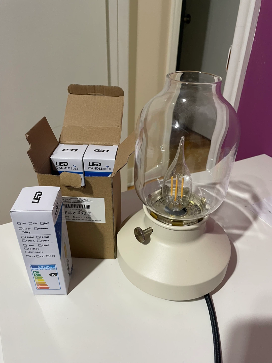 TÄRNABY Table lamp, dimmable beige with extra bulbs - photo 3