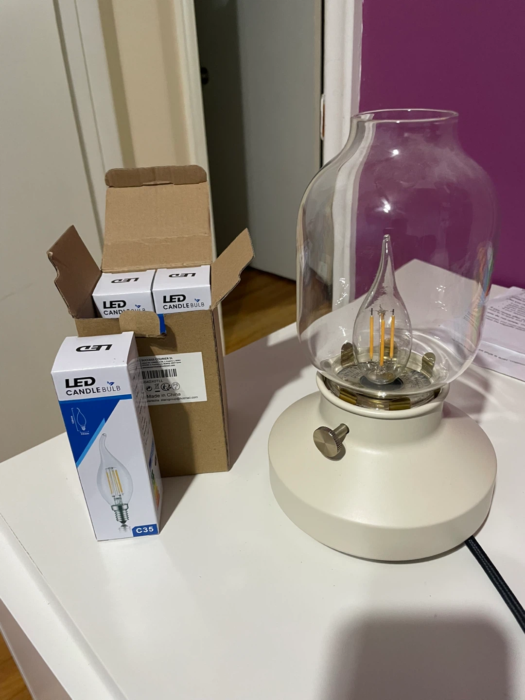 TÄRNABY Table lamp, dimmable beige with extra bulbs - photo 4