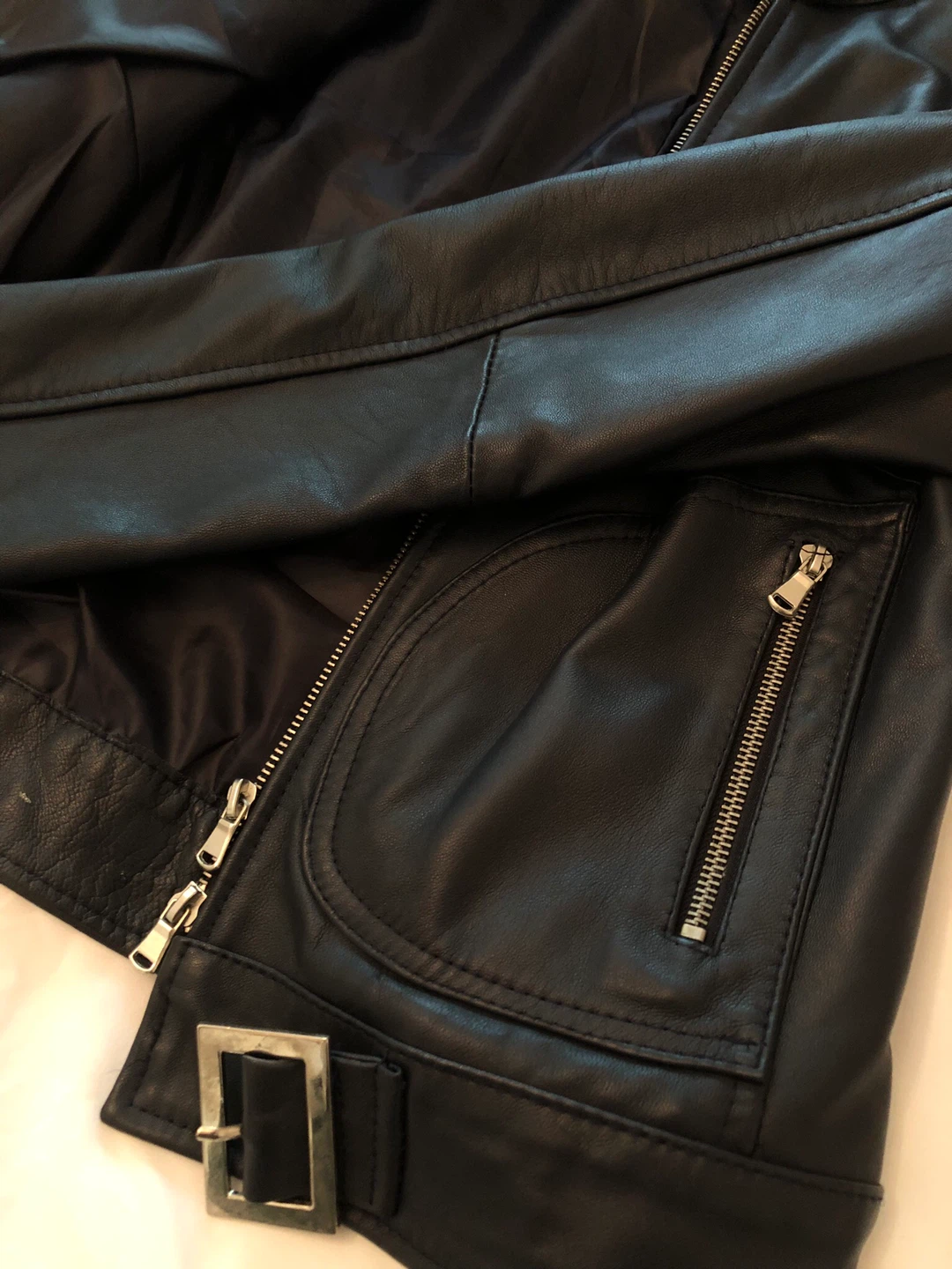 Italian Leather Biker Jacket - photo 3