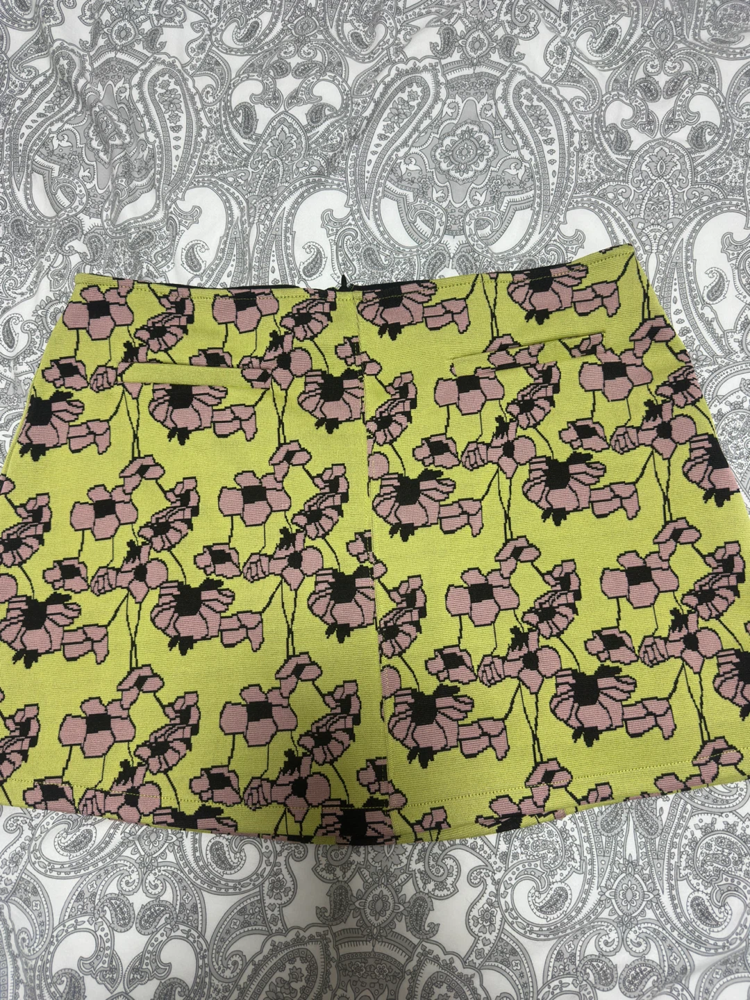 Zara Floral Knit Mini Skirt