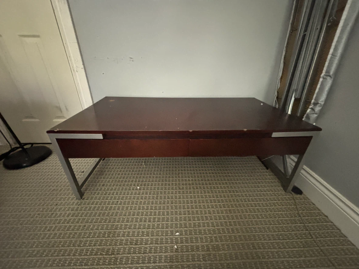 Wooden Coffee Table with Two Drawers