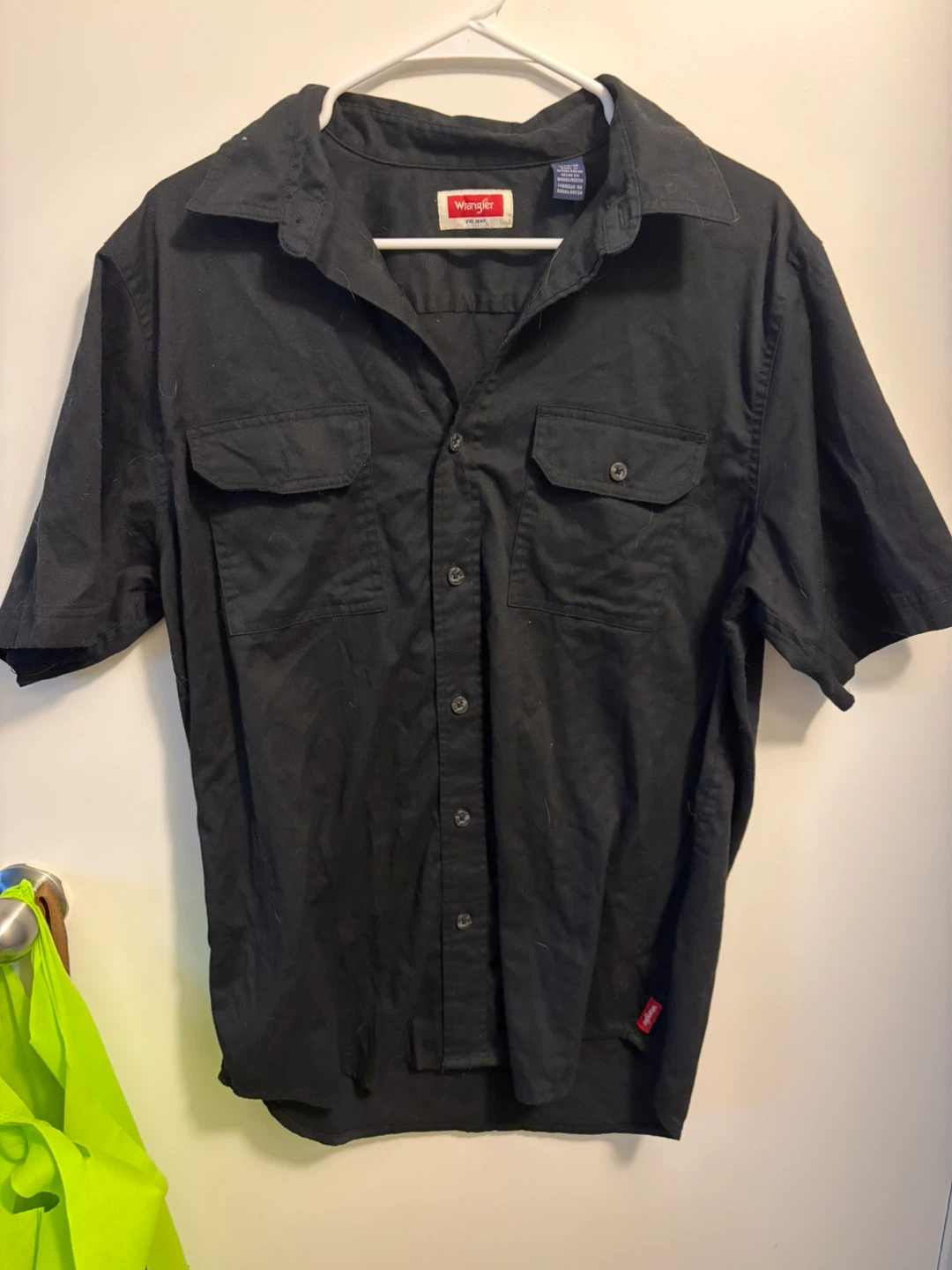 Wrangler Black Short Sleeve Work Shirt
