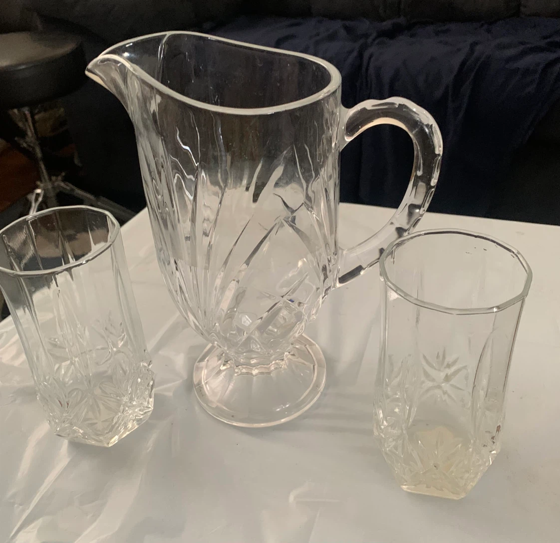 Glass Pitcher and Tumbler Set