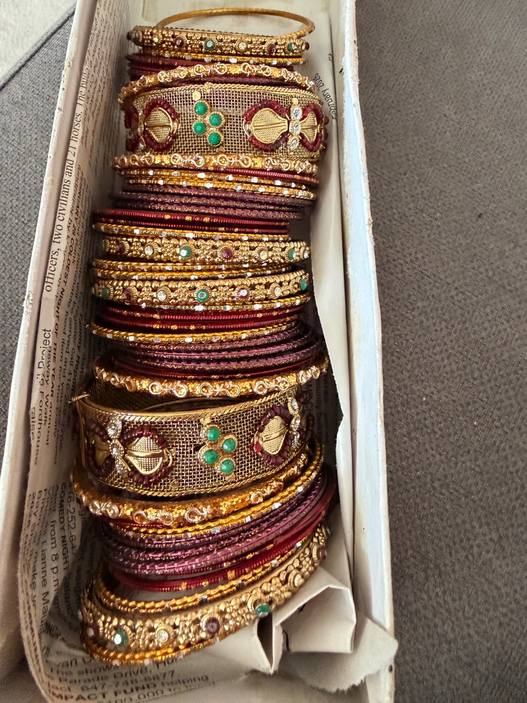 Set of ornate bangles with stones