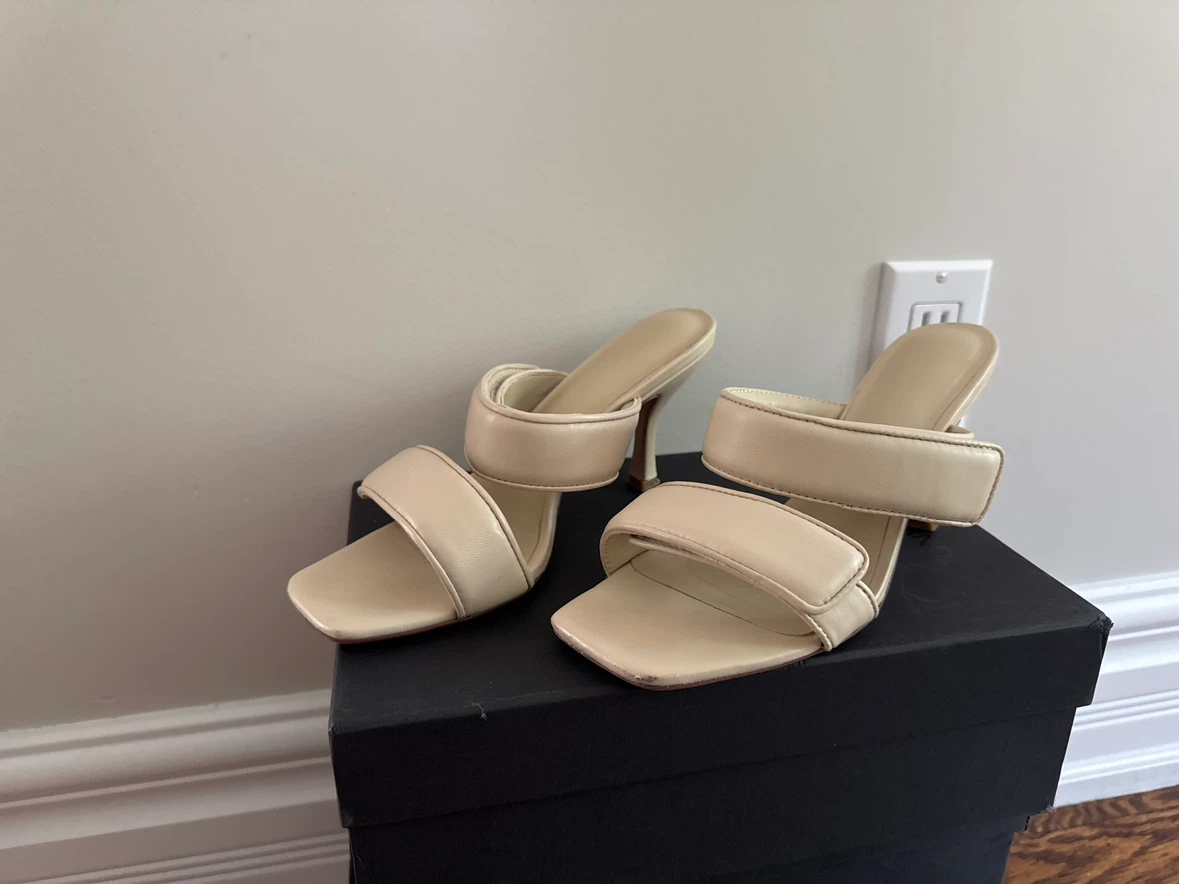 Tony Bianco Bounty Beige Heeled Mules - Size 8 - photo 3