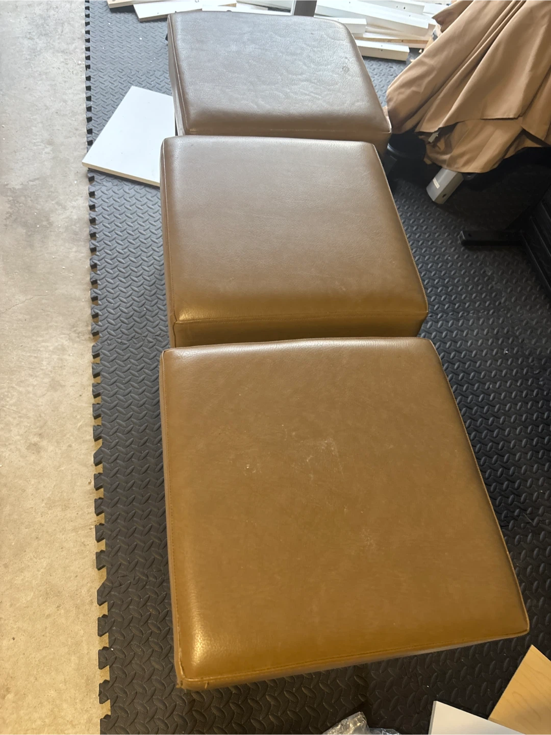 Set of 3 Brown Faux Leather Bar Stools - photo 3