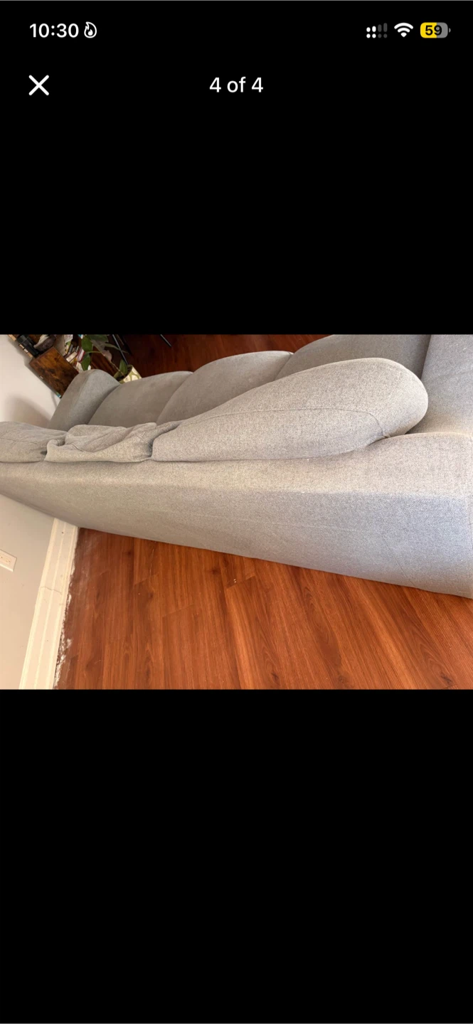 Grey upholstered sectional sofa - photo 2
