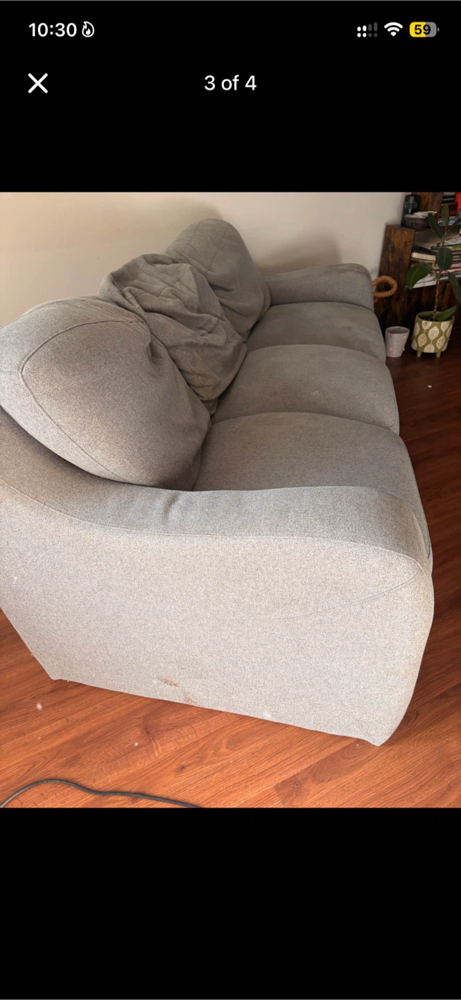 Grey upholstered sectional sofa - photo 3