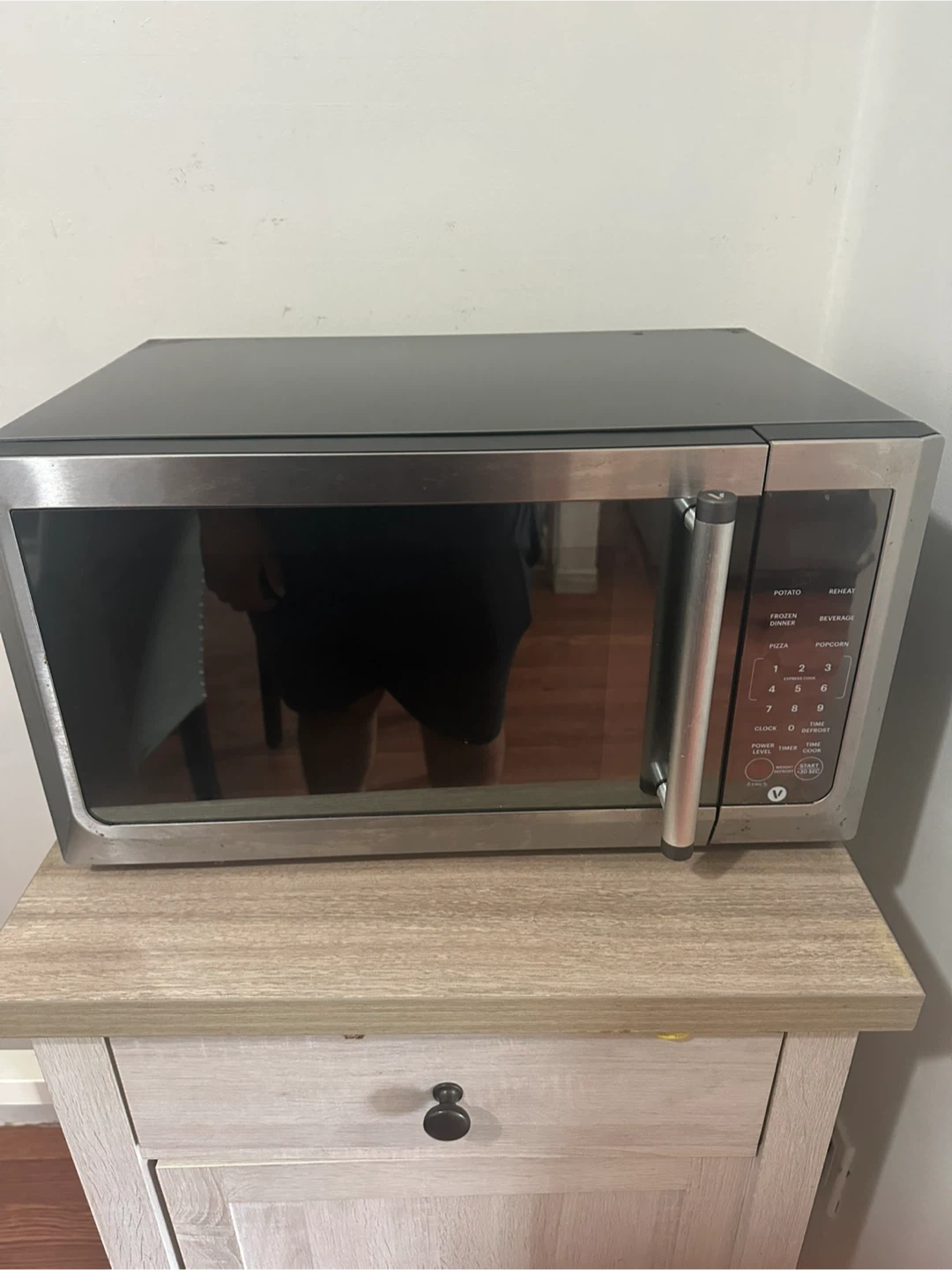 Black stainless steel microwave