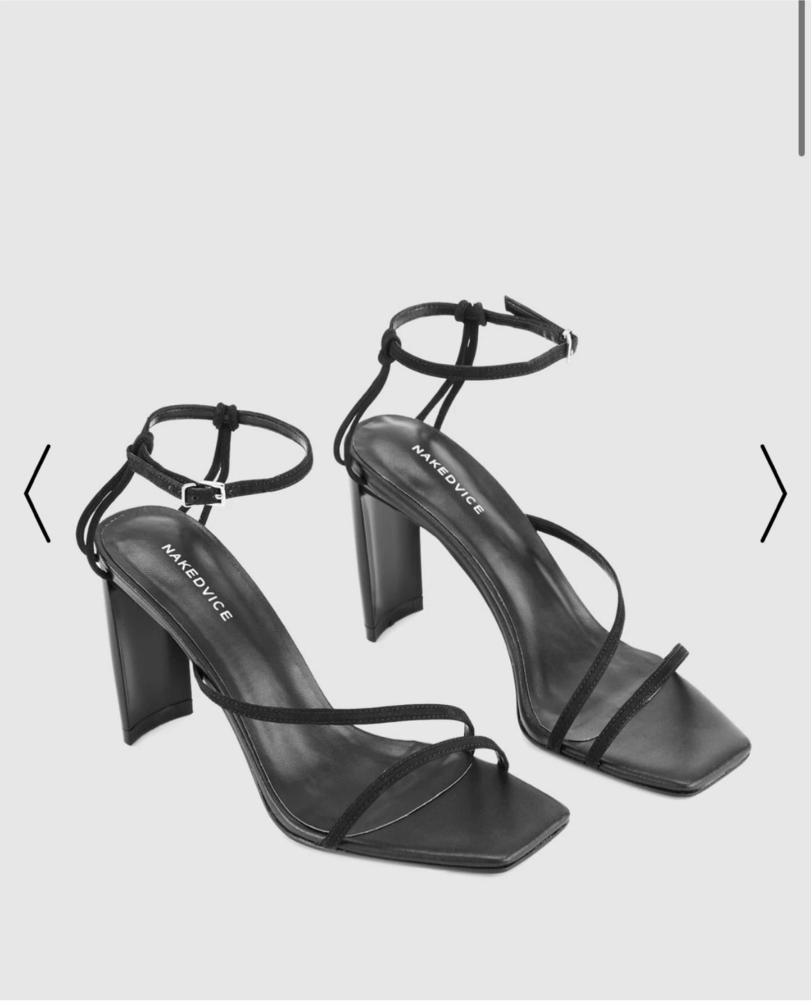 Nakedvice Black Strappy Heels with Ankle Tie - photo 2