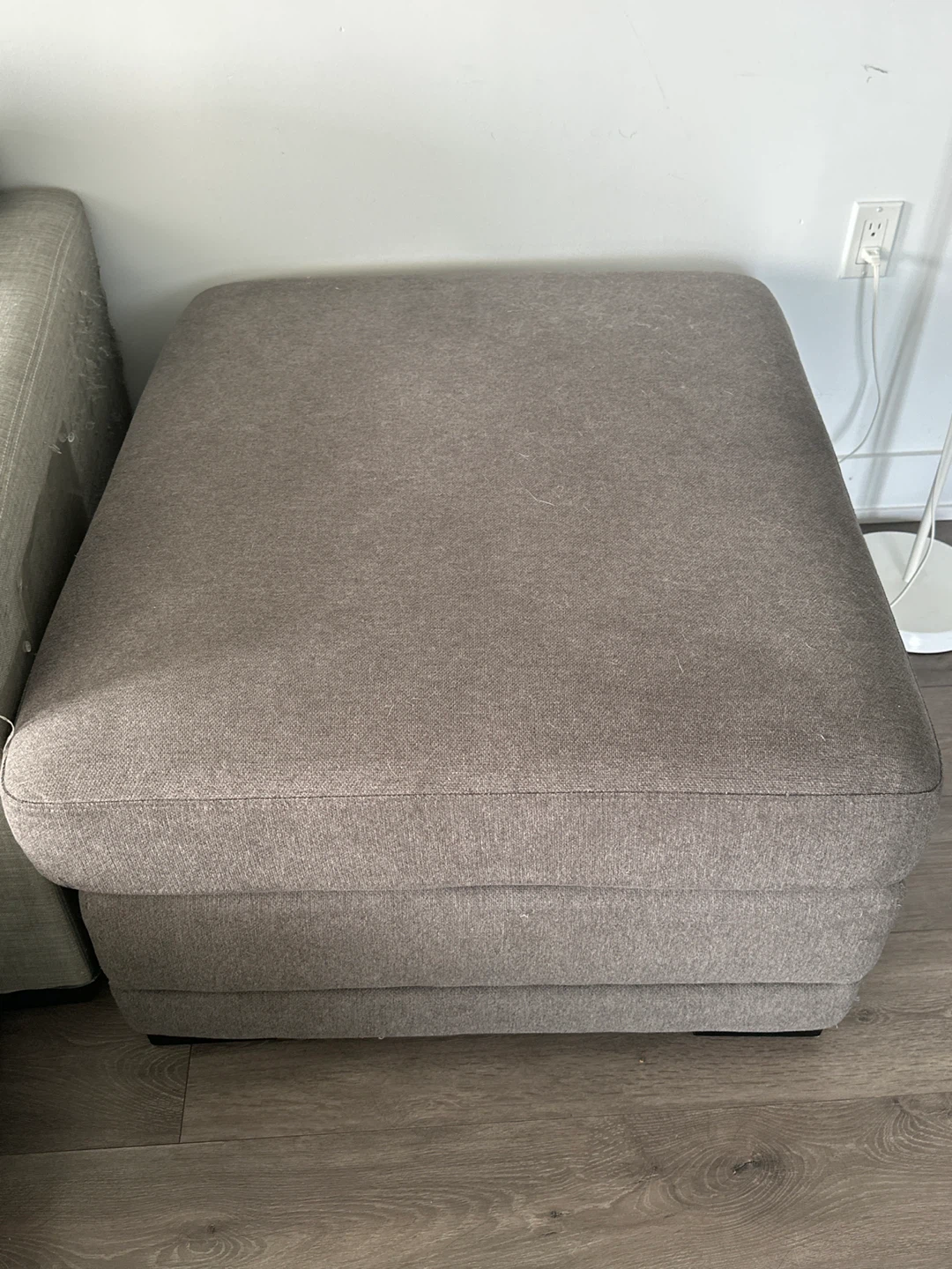 Grey Fabric Ottoman
