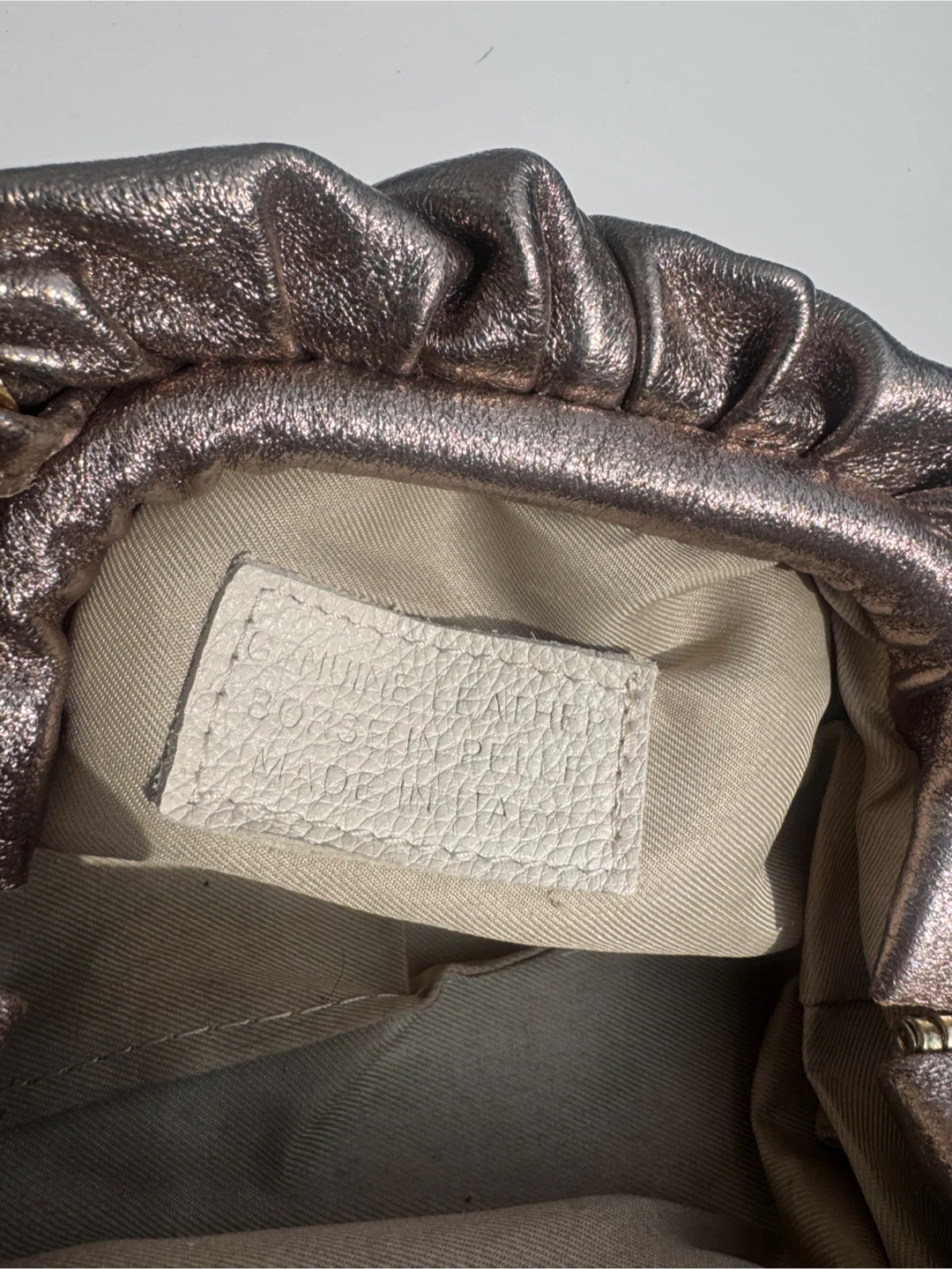 Leather clutch with gold chain - photo 3