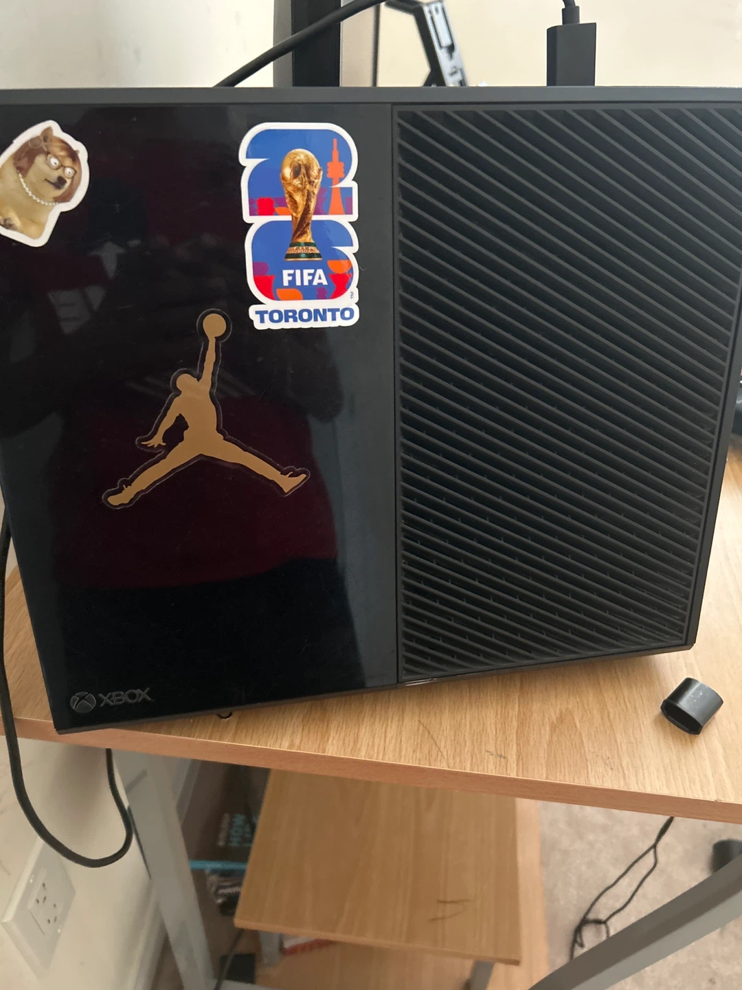 Xbox One Console with FIFA and Jordan Stickers