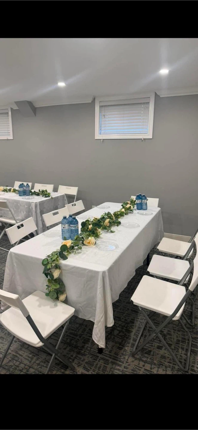 White Folding Chairs & Tables for Rent | Weddings • Parties •