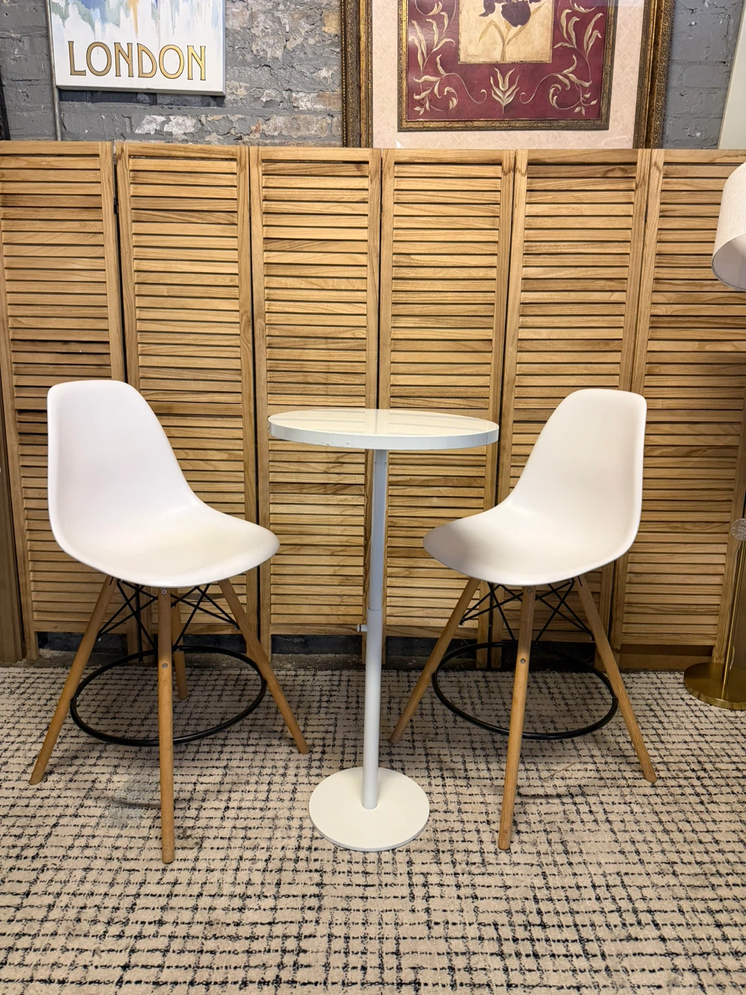White Bar Table and 2 Chairs Set - photo 2