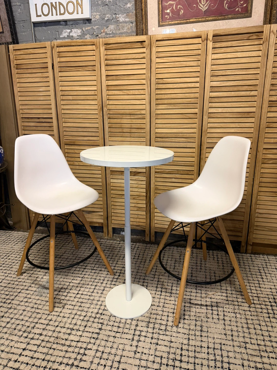 White Bar Table and 2 Chairs Set - photo 3