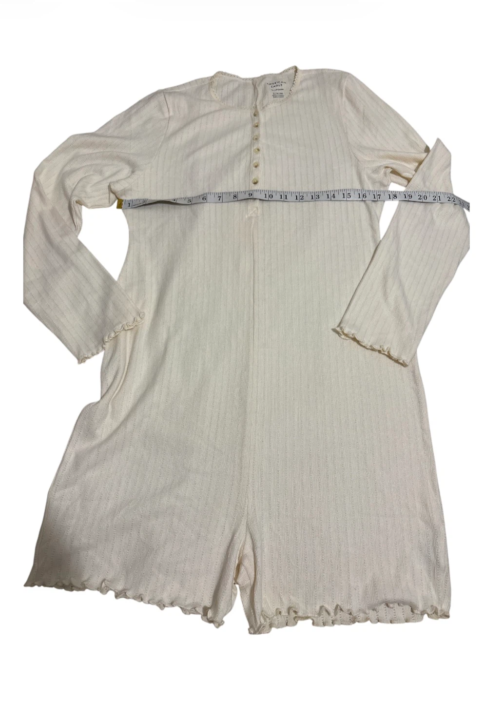 American Eagle AE Lounge Ribbed Romper Pajamas Cream XL - photo 3