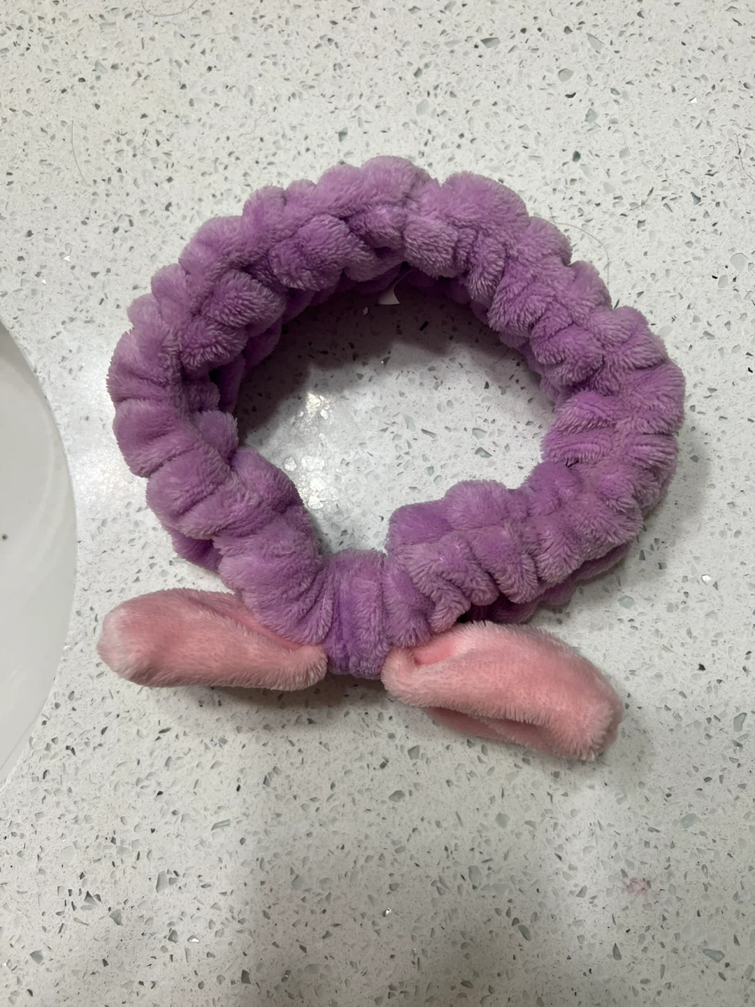 Purple Fluffy Headband with Pink Bow