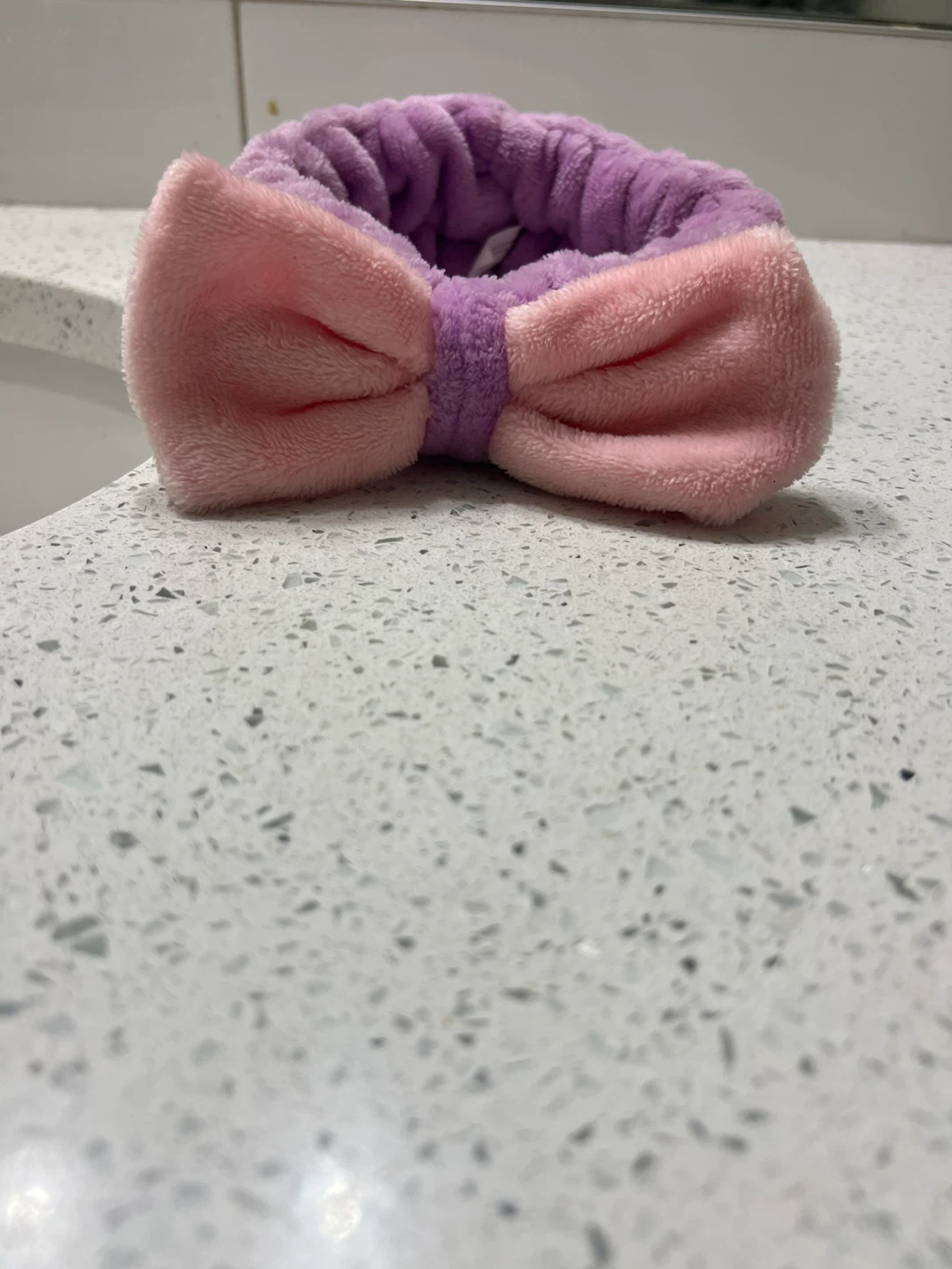 Purple Fluffy Headband with Pink Bow - photo 3