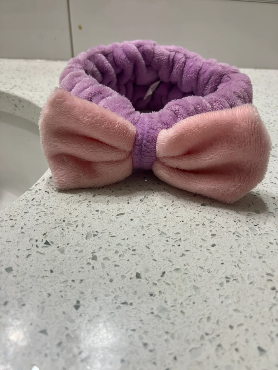 Purple Fluffy Headband with Pink Bow - photo 4