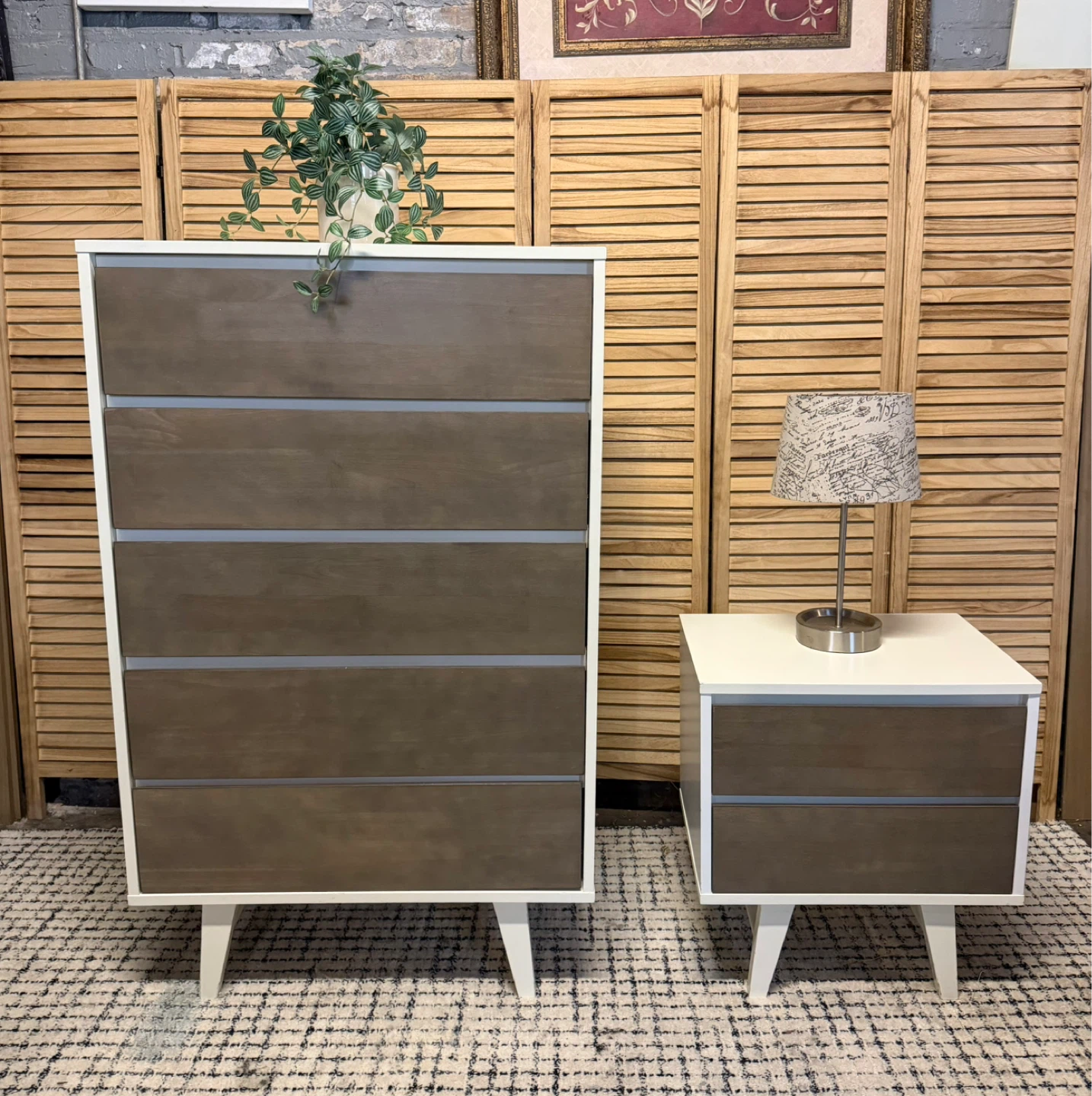 Mid Century Modern Dresser and Nightstand Set