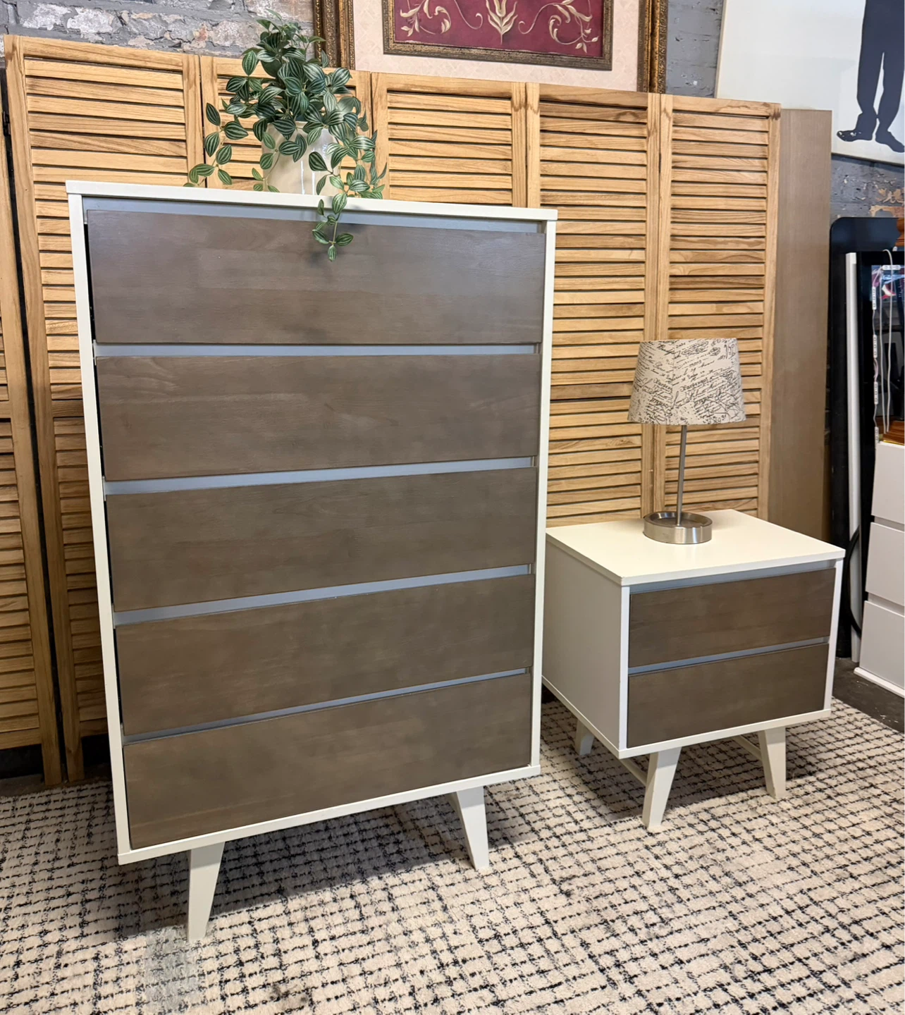 Mid Century Modern Dresser and Nightstand Set - photo 2
