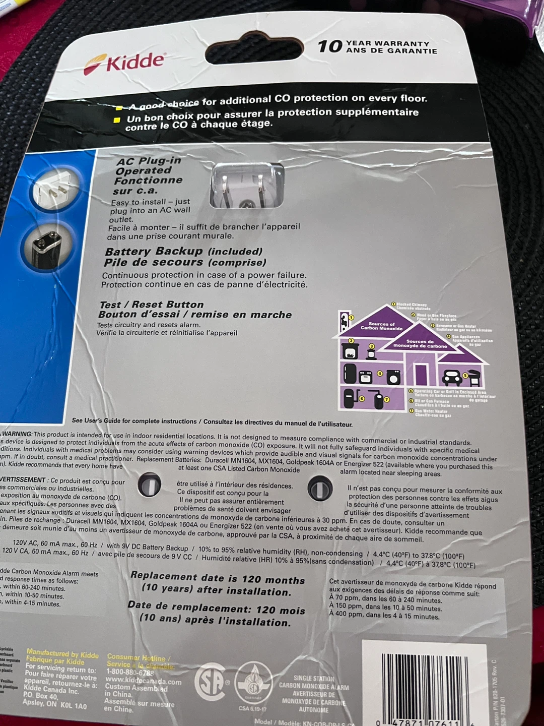 Plug-in Carbon Monoxide Alarm with Battery Backup - photo 2