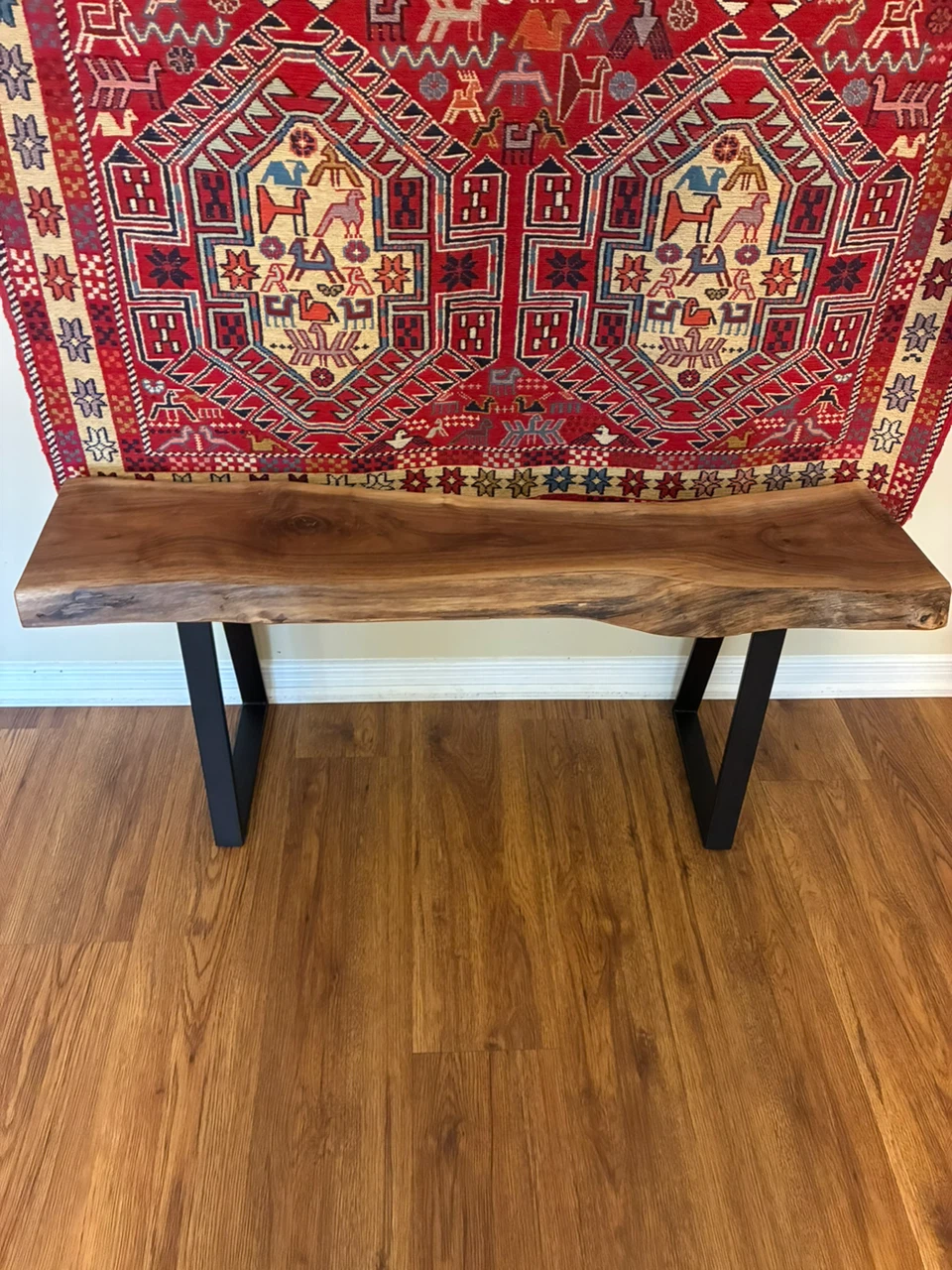 Live edge, black walnut bench