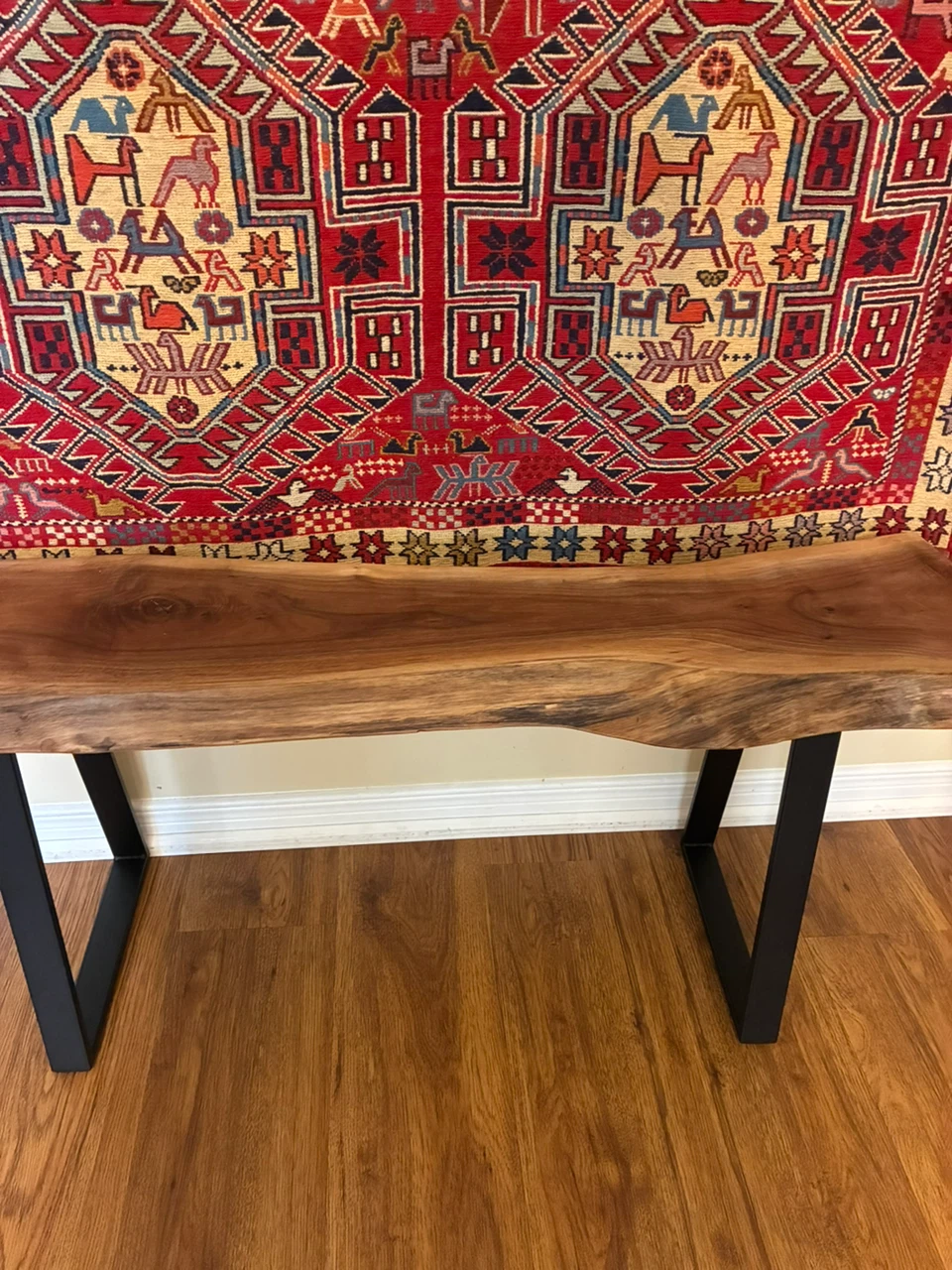 Live edge, black walnut bench - photo 2