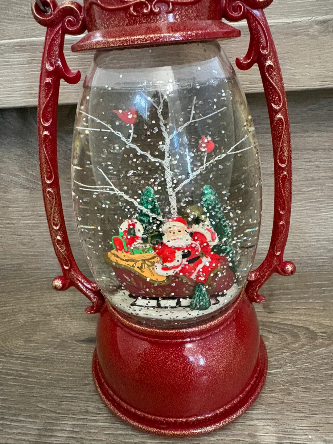 Snow globe Christmas Lantern with Santa Scene - photo 2