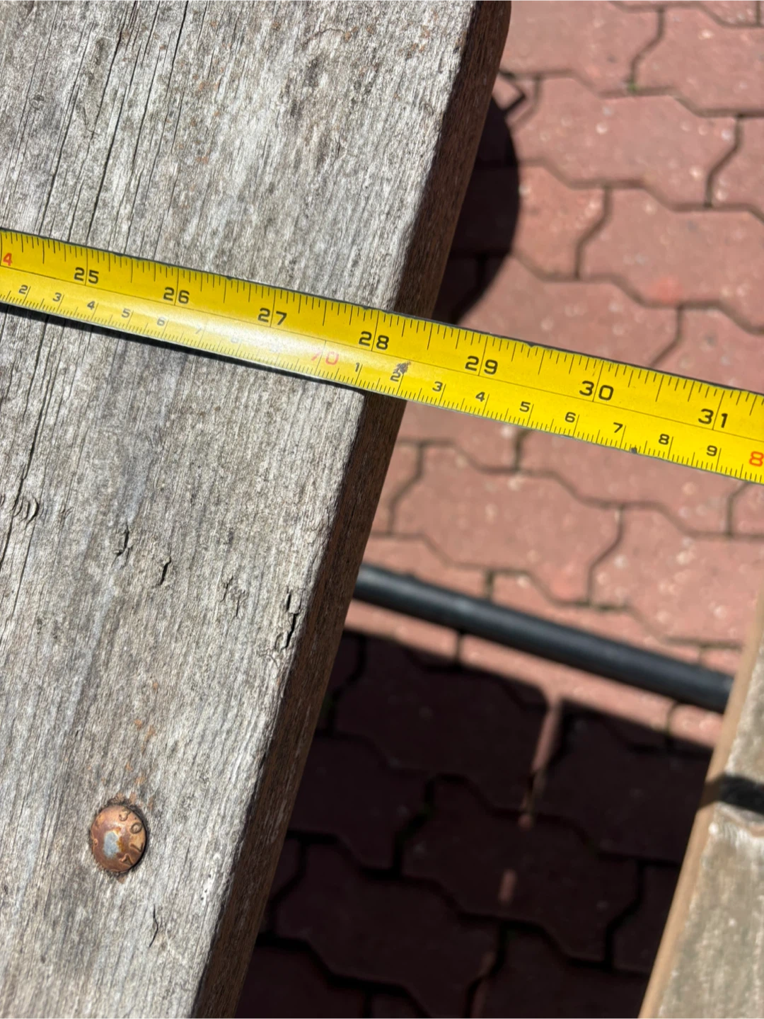 Wooden picnic table with metal frame - photo 4