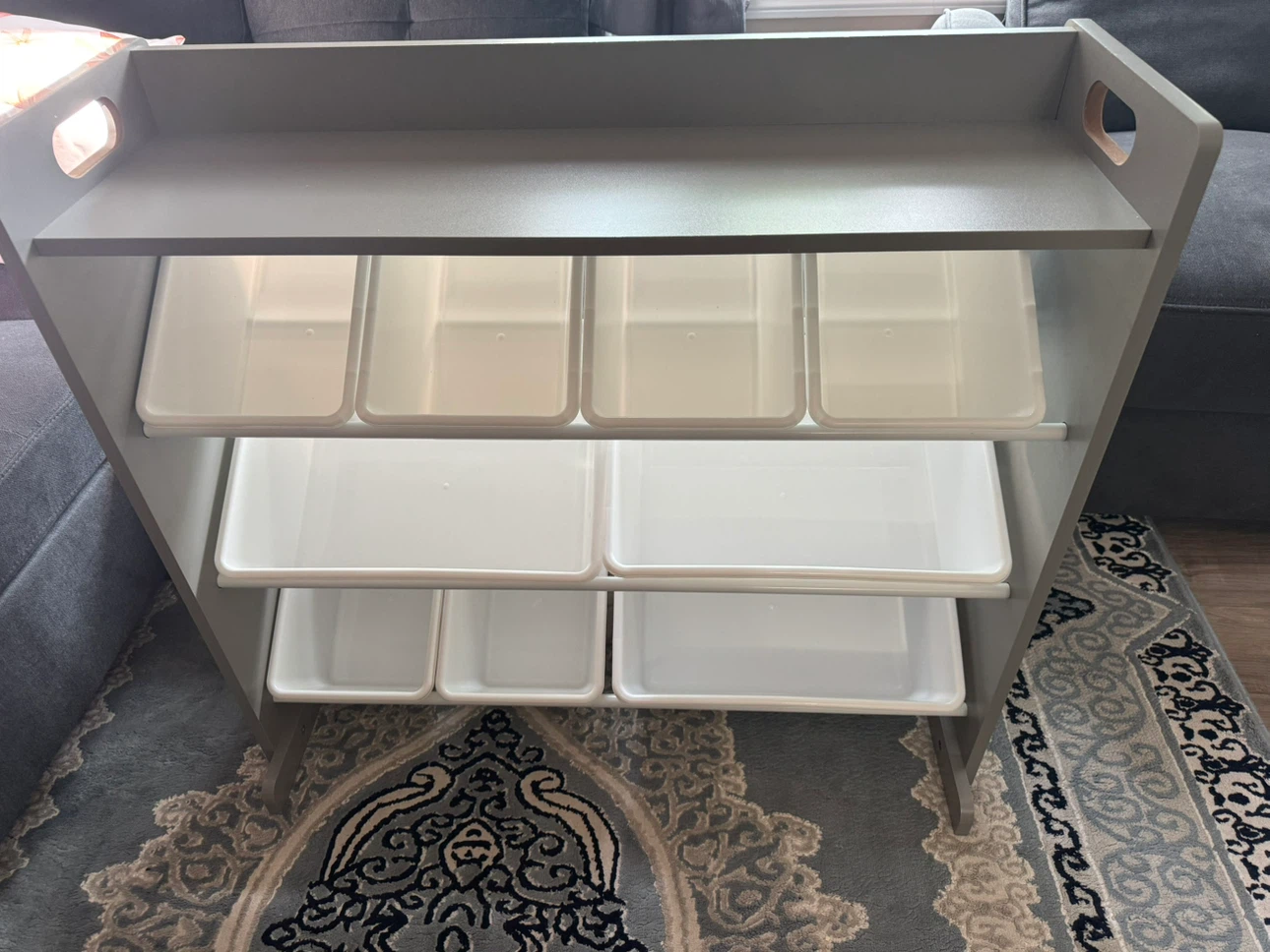 Humble Crew Toy Organizer with 9 Bins Grey/White - photo 2