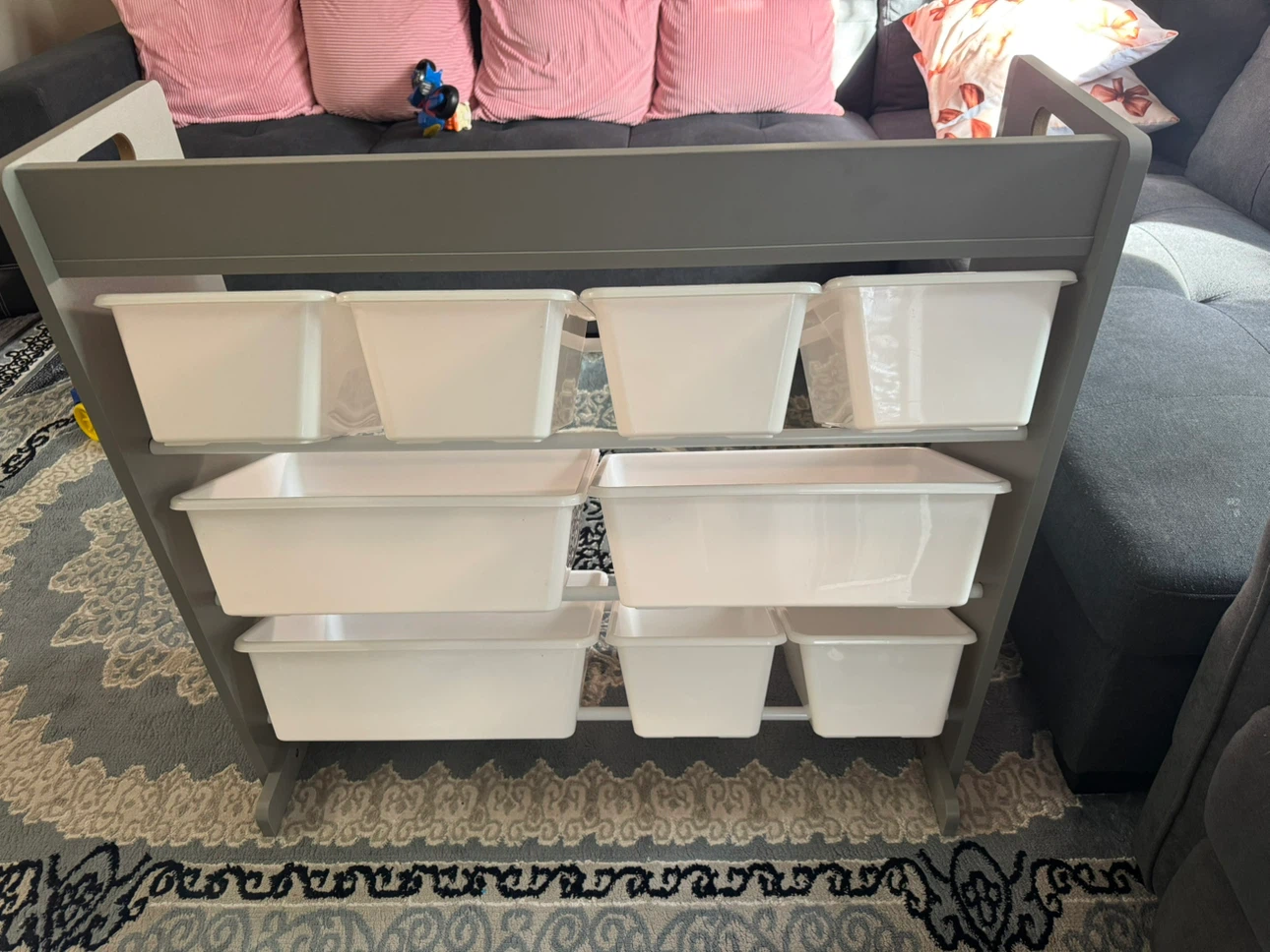 Humble Crew Toy Organizer with 9 Bins Grey/White - photo 3