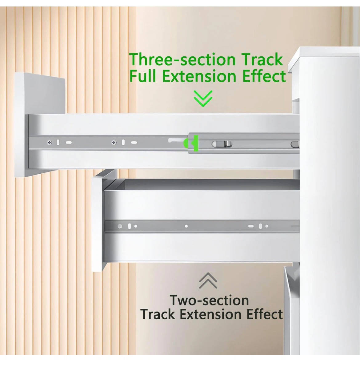6 pairs Drawer Slides Soft Close Full Extension 3-Section - photo 2