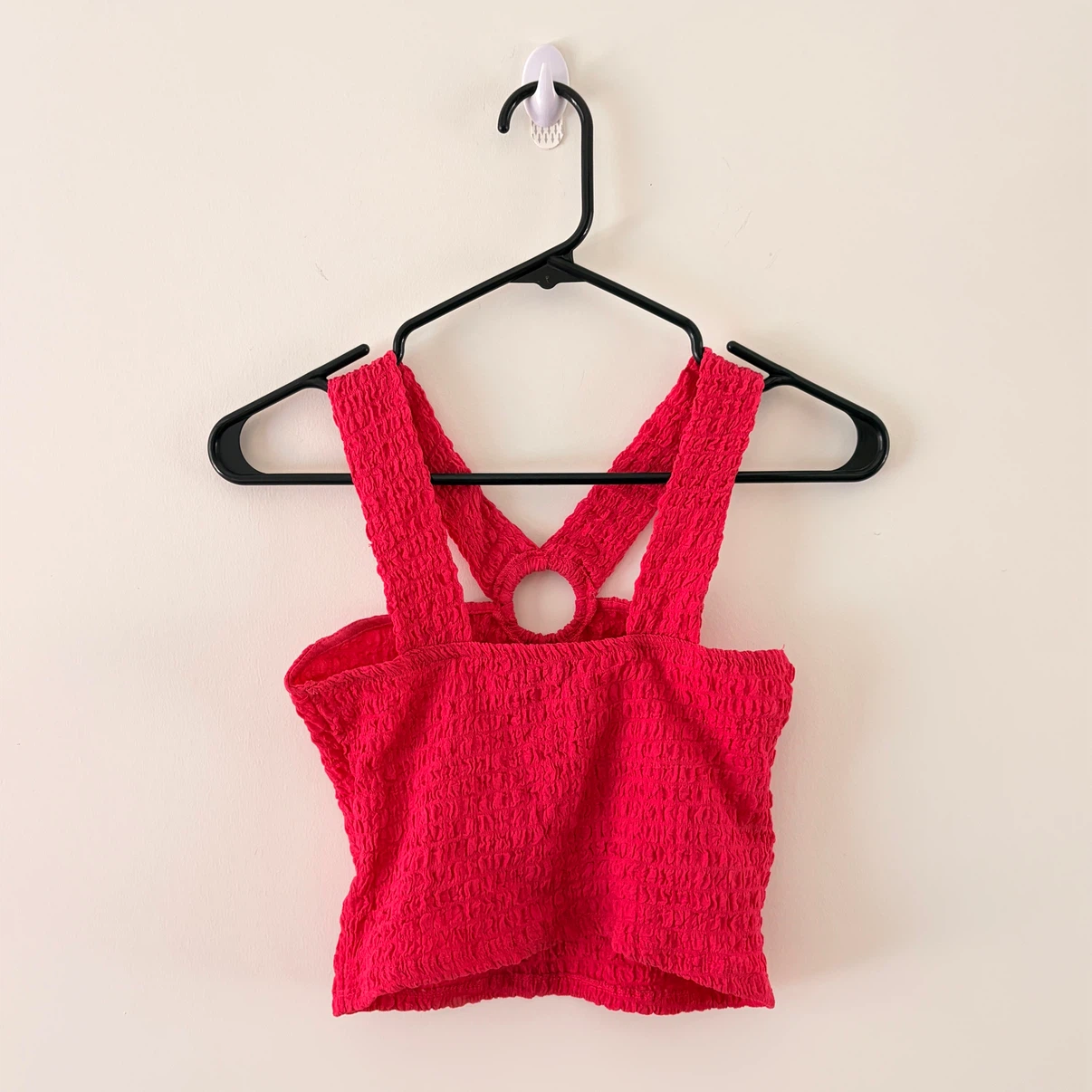 Mango Smocked Ring Hot Pink Crop Top Size XS - photo 4