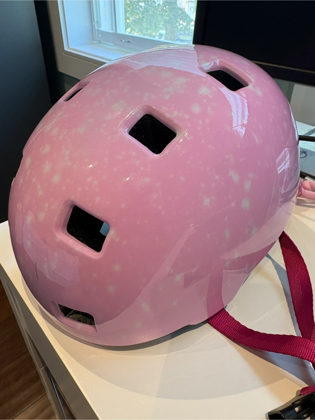 Pink Star Pattern Kids Bike Helmet - Size SMALL - photo 2