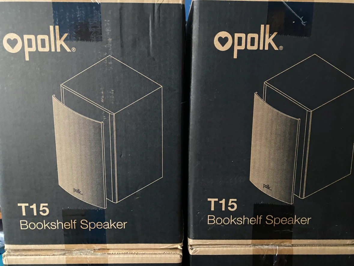 Polk Audio T15 Bookshelf Speakers (Pair, Black)