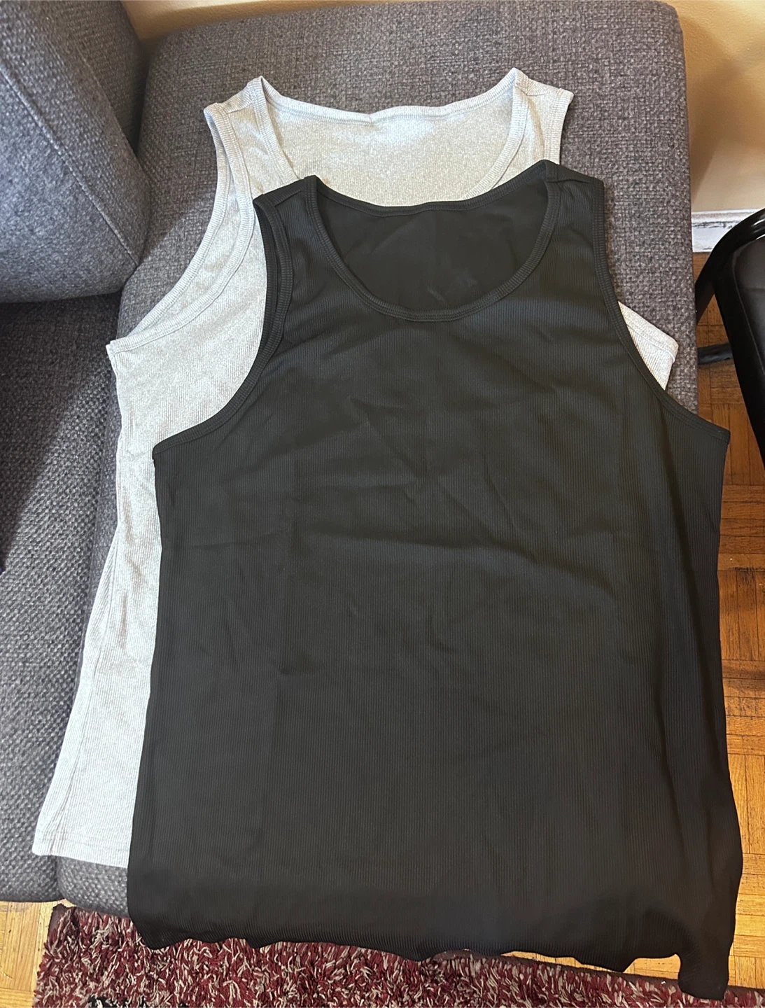 Men’s Two Ribbed Tank Tops - Black & Grey