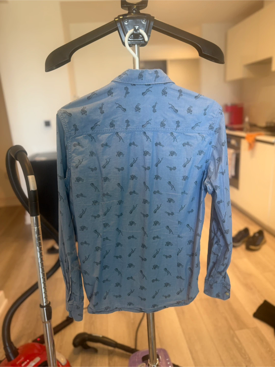 Ed Hardy Blue Tiger Print Button-Up Shirt - photo 3