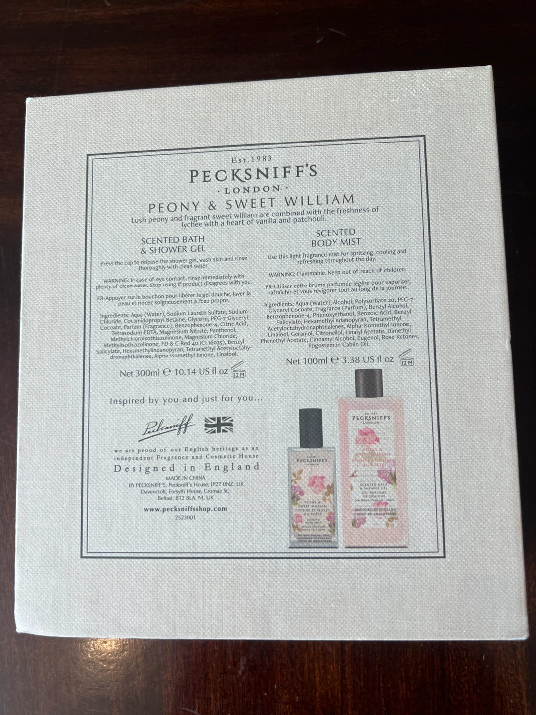 Pecksniffs Peony & Sweet William Scented Bath & Body Gift Set - photo 2
