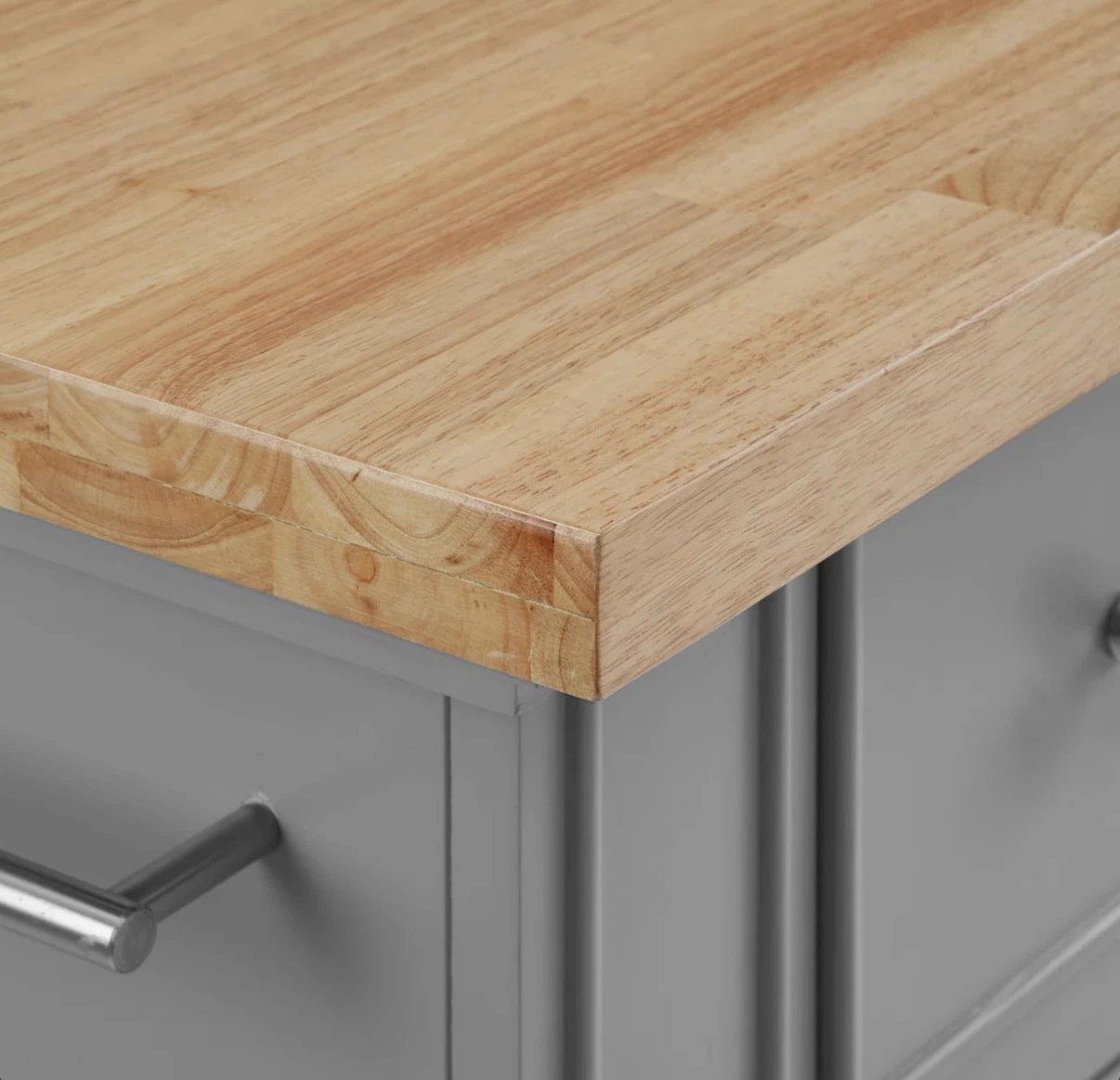 Gray Kitchen Island with Wooden Top - photo 4