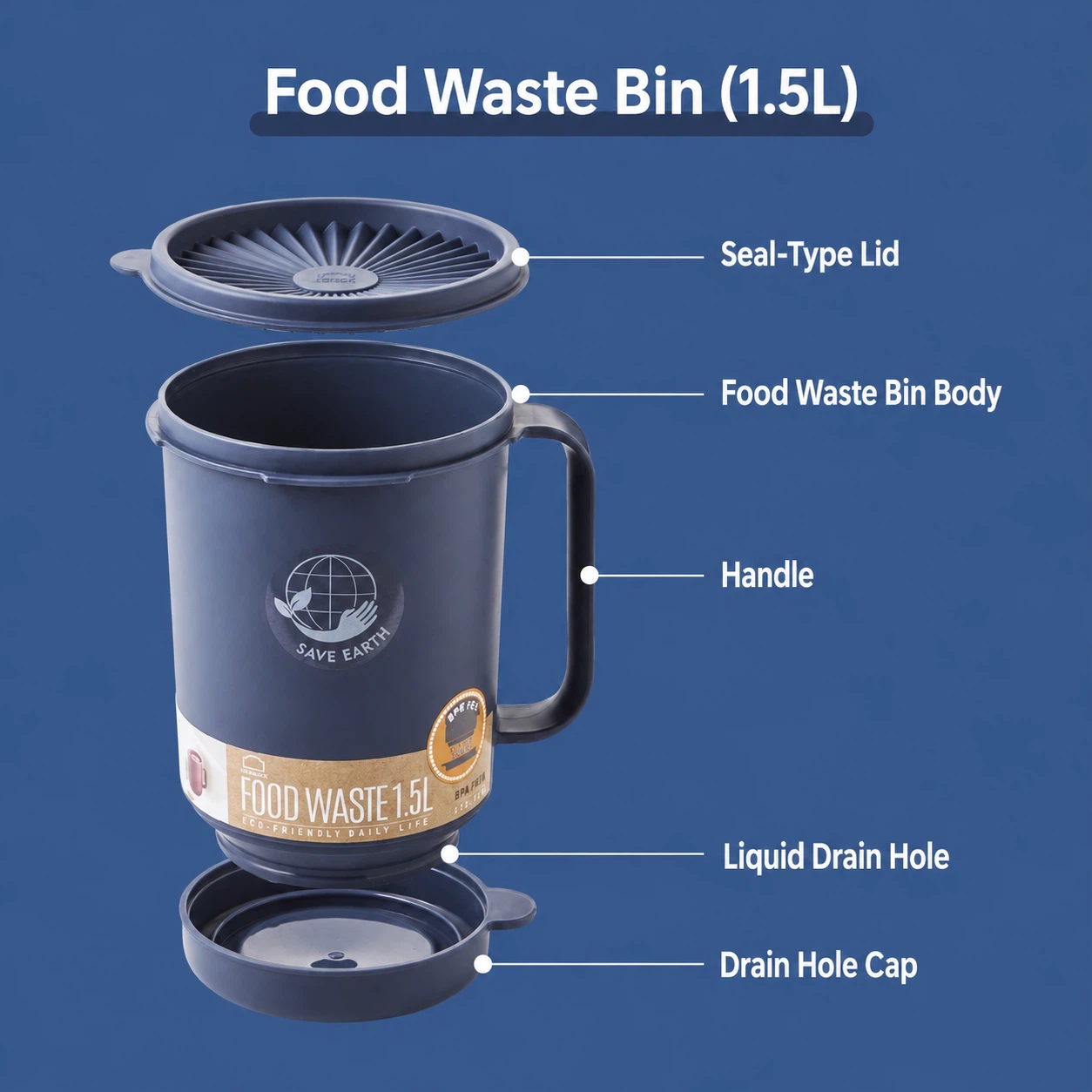 Lock & Lock 1.5L Food Waste Bin (New) - photo 2