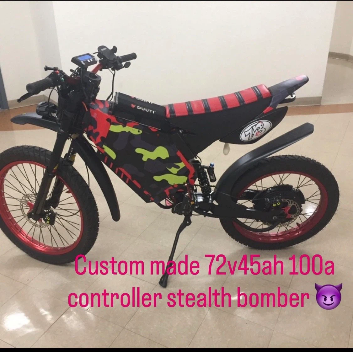 Custom Stealth Bomber E-bike 65 mph