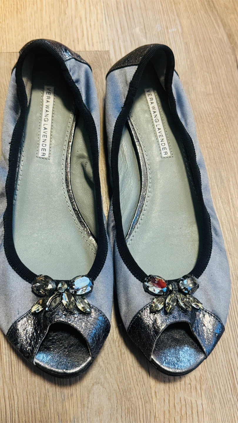 Vera Wang Lavender Peep Toe Flats - photo 2