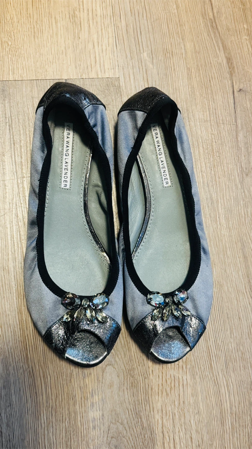 Vera Wang Lavender Peep Toe Flats - photo 4