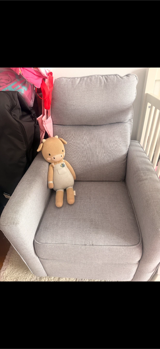 Gray Glider Rocker Chair