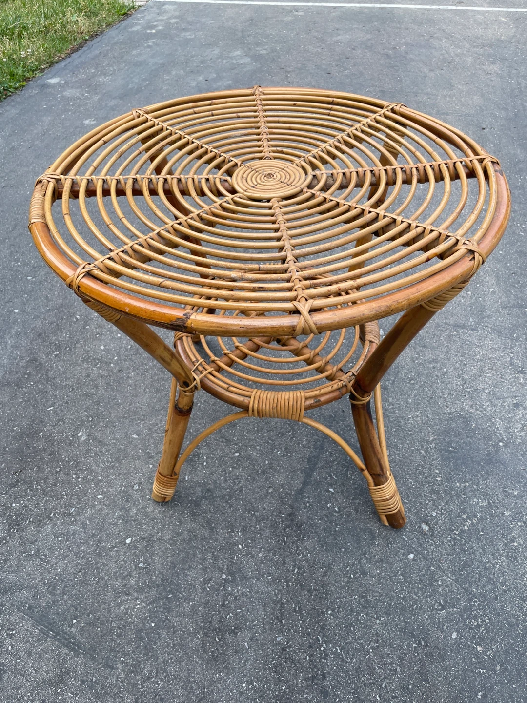 Rattan Round Side Table