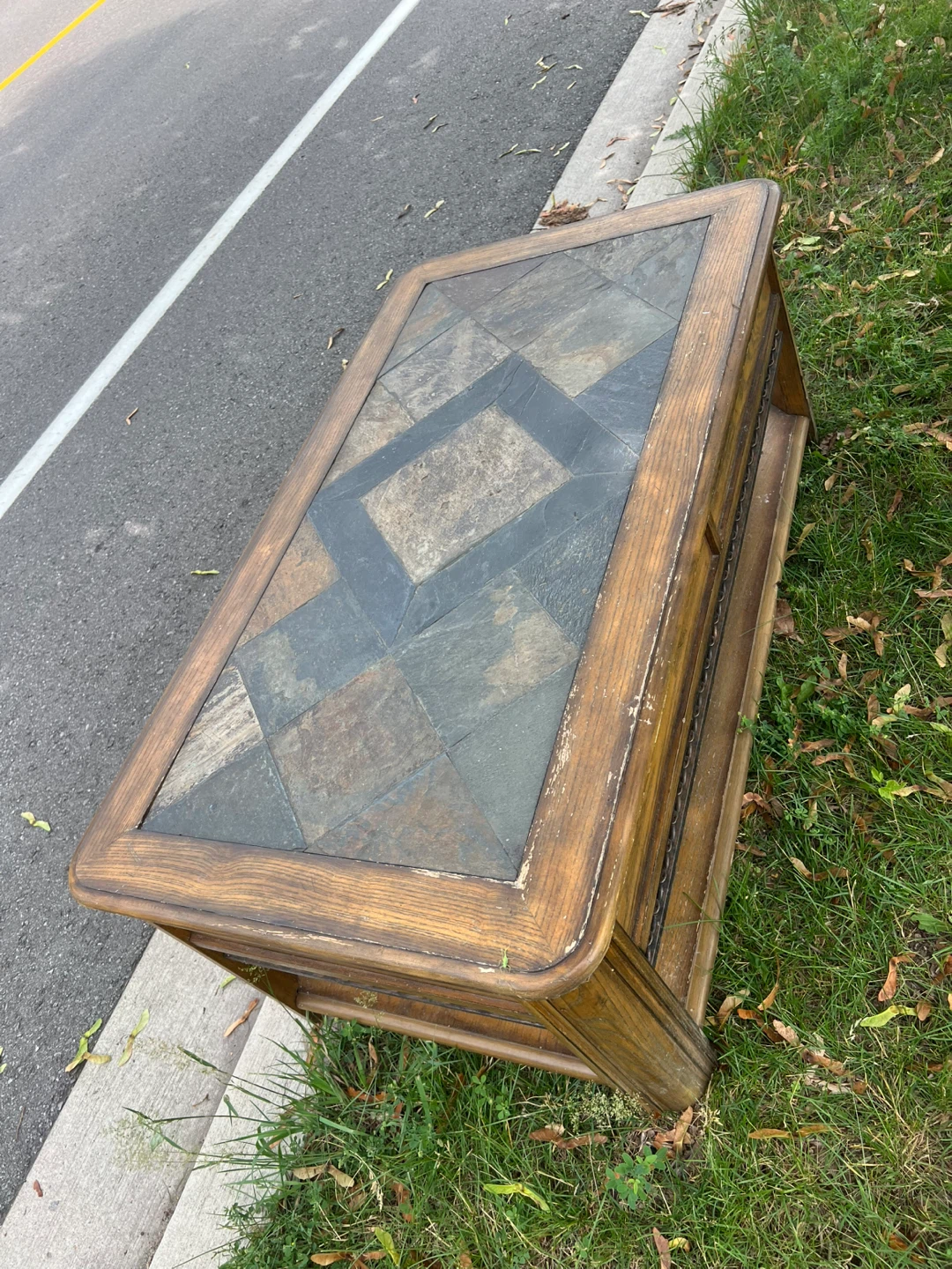 Lift-top Coffee Table with Tile Inlay