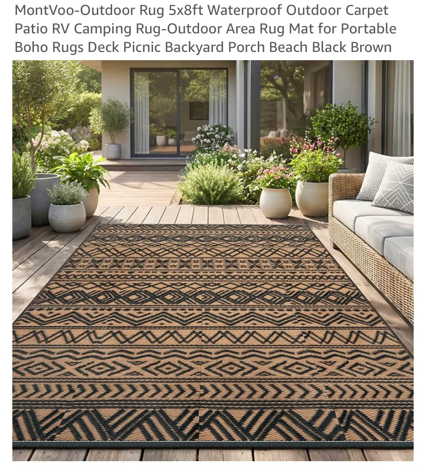 New 5x8 waterproof Outdoor Rug