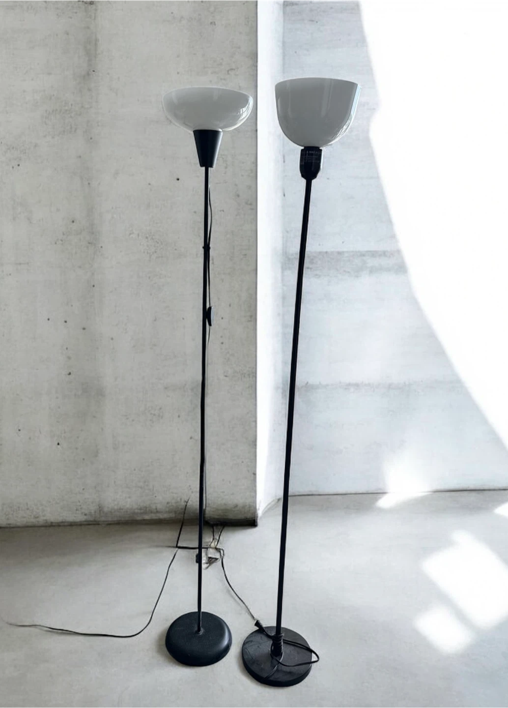 Two Black Floor Lamps